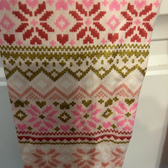 Pink Shimmer Fox Sweater and Patterned Leggings Set 3T - Picture 4 of 9